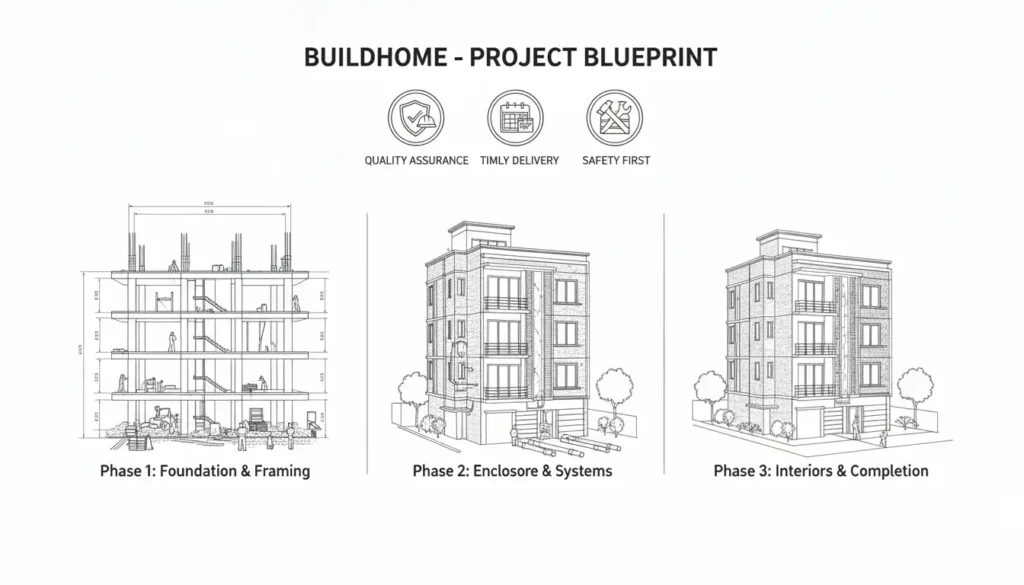 Building Contractors in Hyderabad blue print